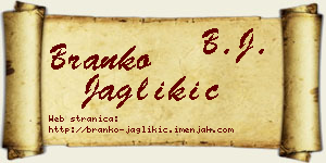 Branko Jaglikić vizit kartica